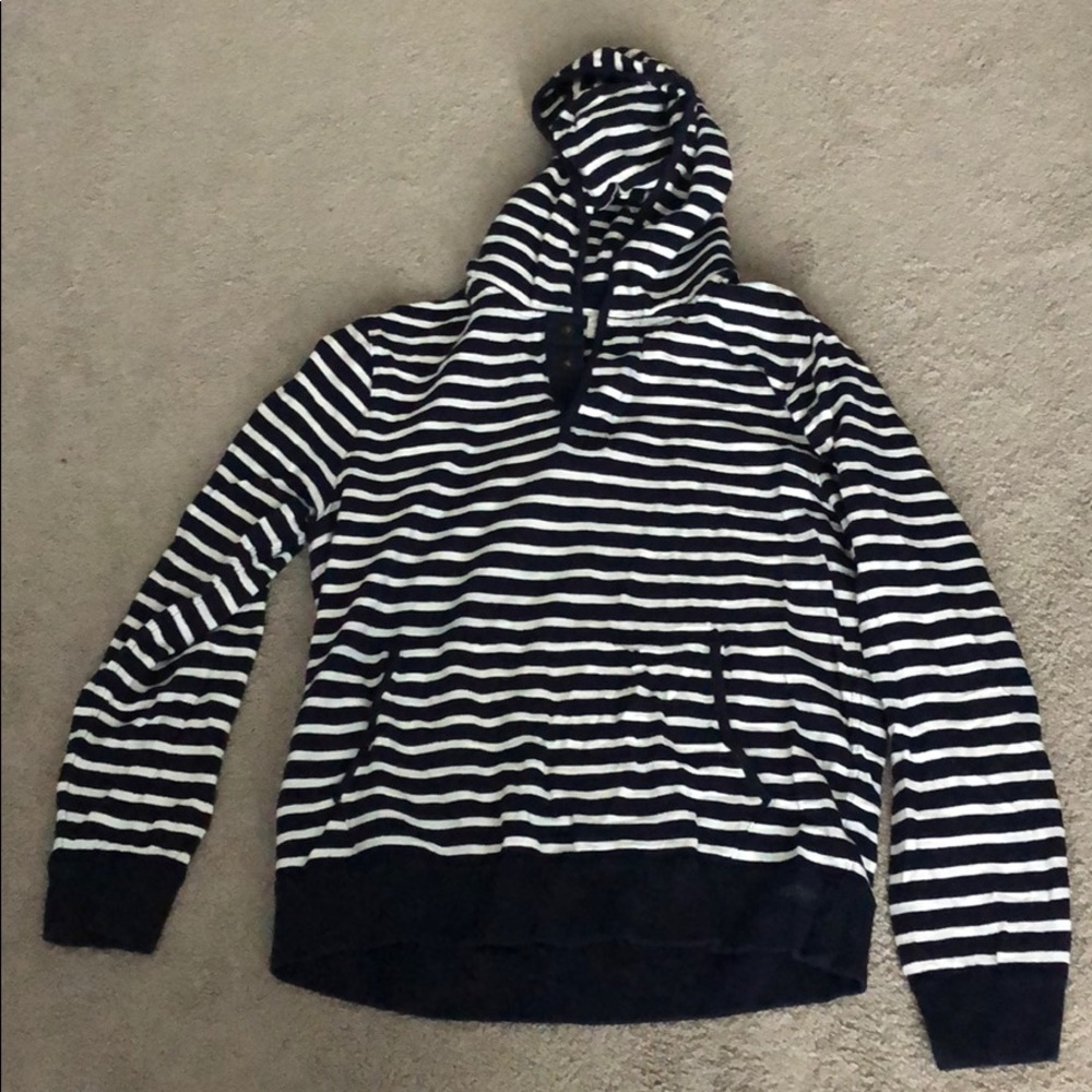 navy and white strip hoodie